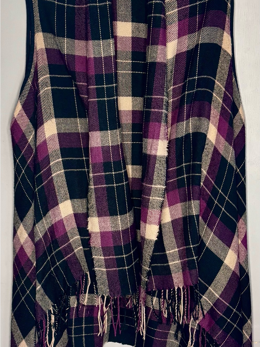 RW&CO. Plaid Flannel Poncho - Picture 5 of 10